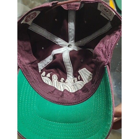 Texas A&M Aggues 47 Brand Script  Adjustable Cap Embroidered Maroon White Gray - Picture 6 of 8